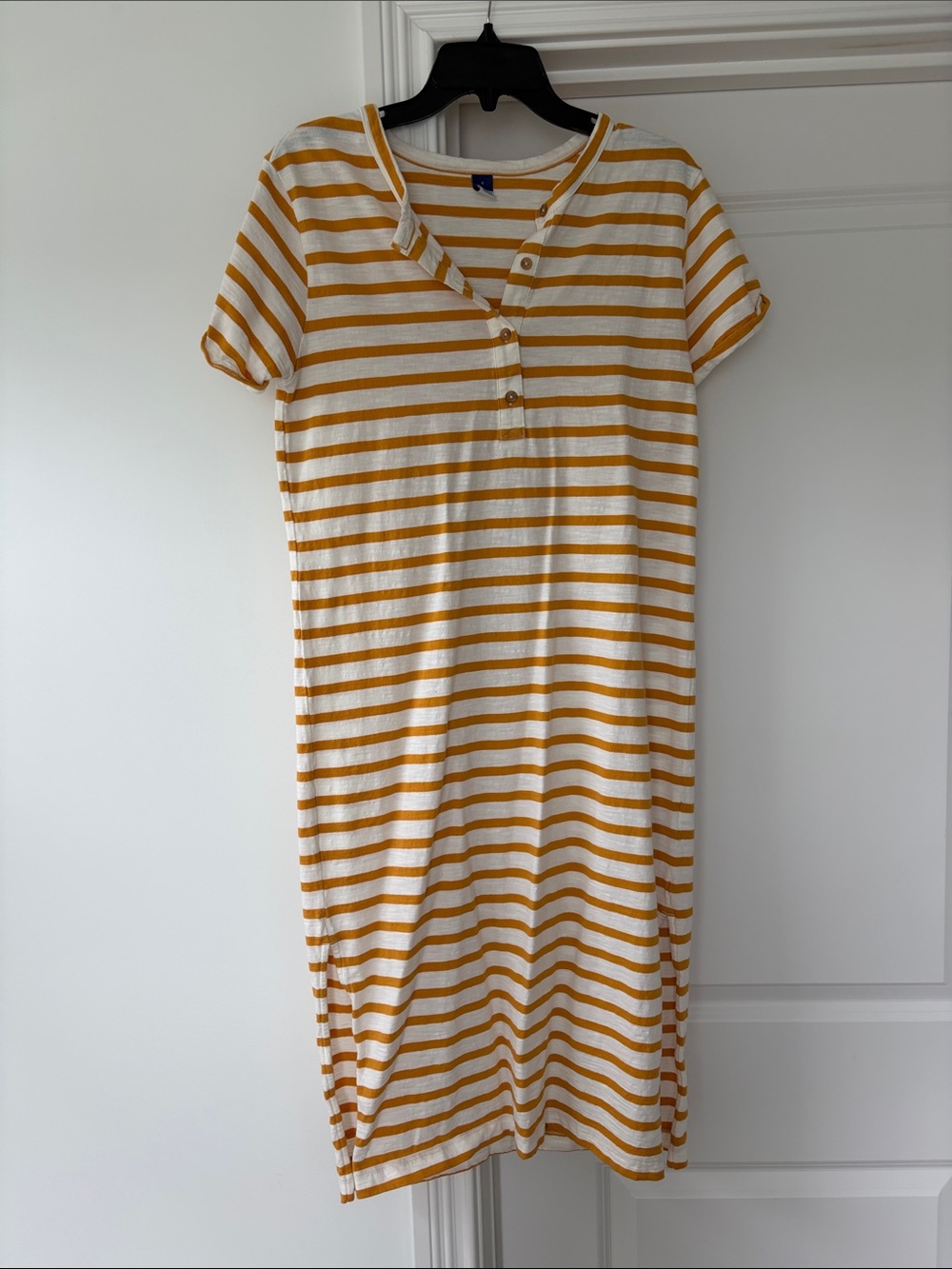 Old Navy White and Mustard Striped Tee